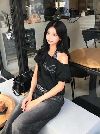 レイヤードボーダーTシャツ