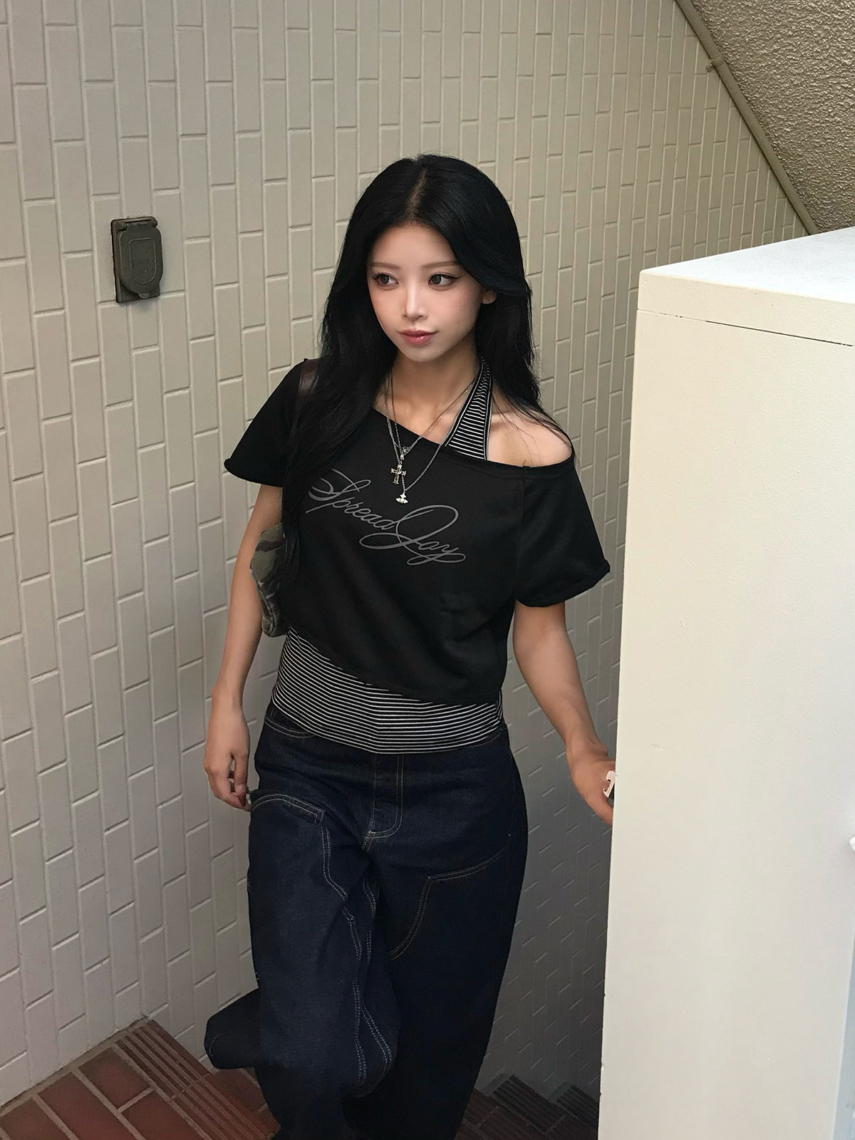 レイヤードボーダーTシャツ