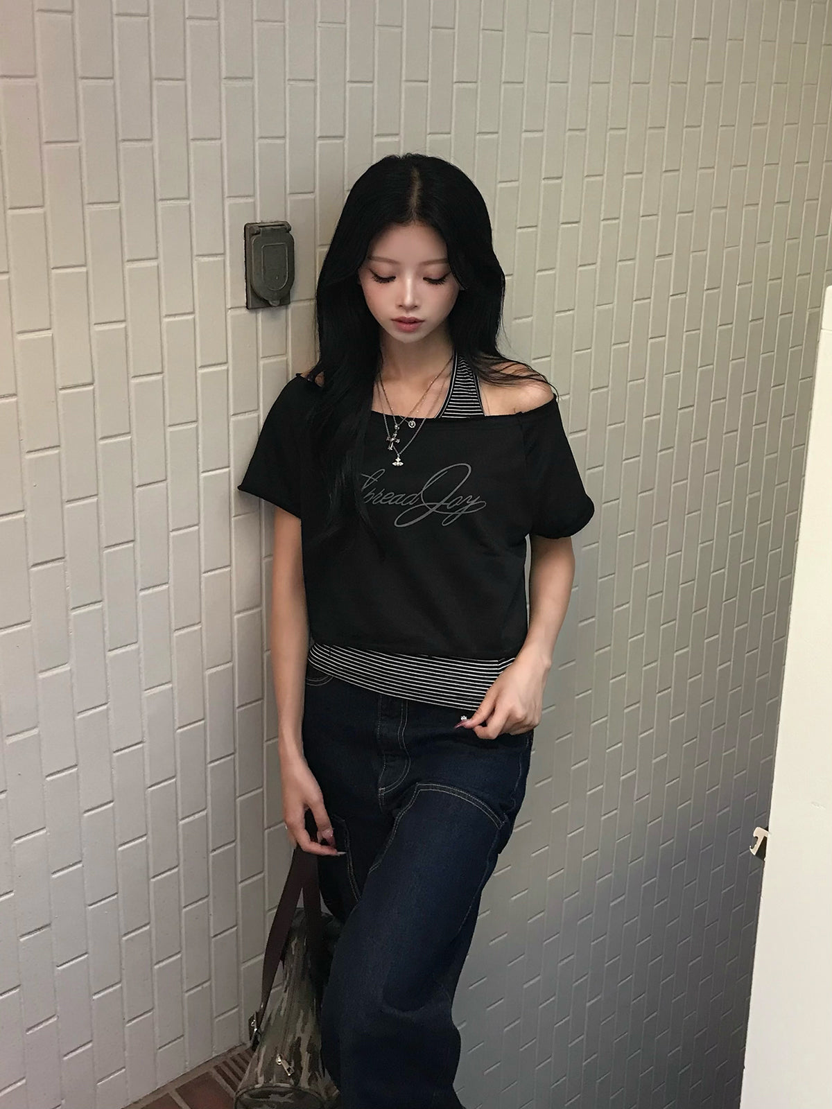レイヤードボーダーTシャツ