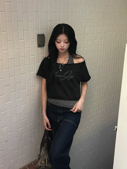 レイヤードボーダーTシャツ