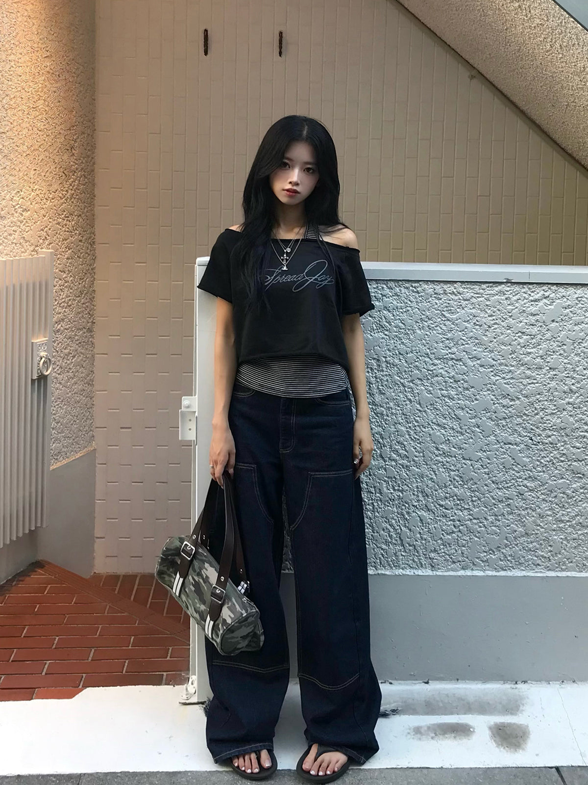 レイヤードボーダーTシャツ