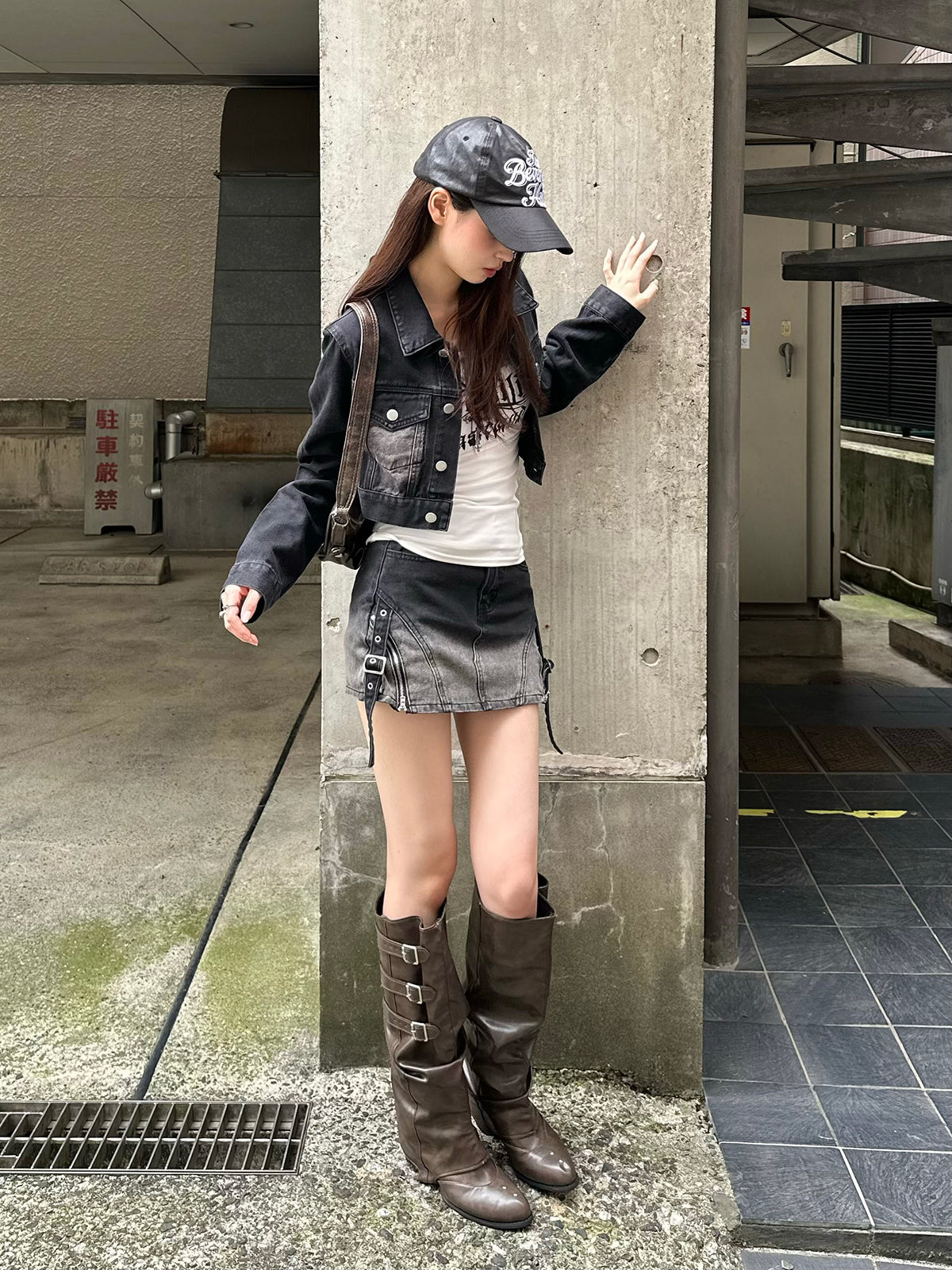 グラデウォッシュデニムミニスカート