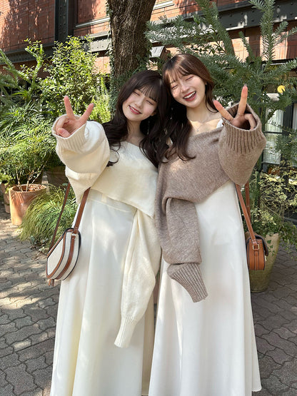 Flared dress knit set