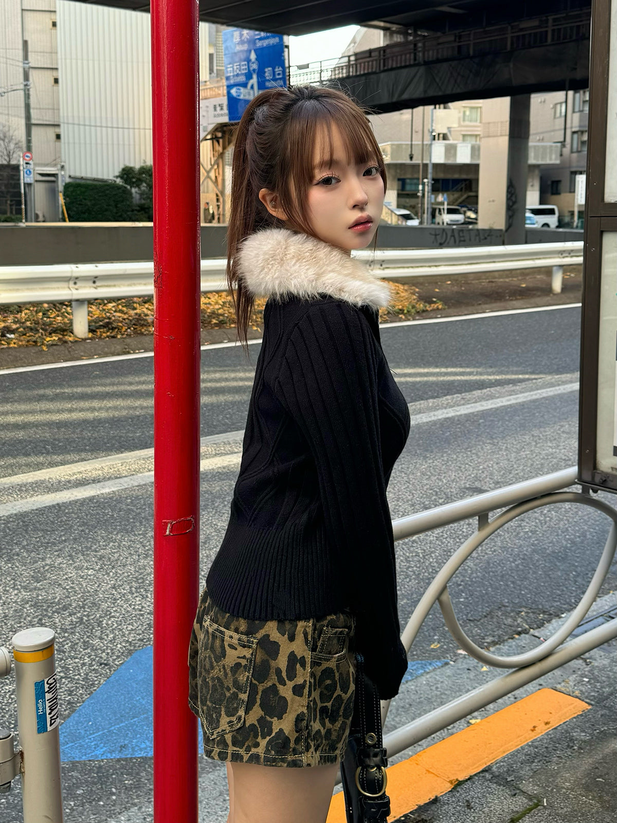 ファータッチカラーダブルジップニット