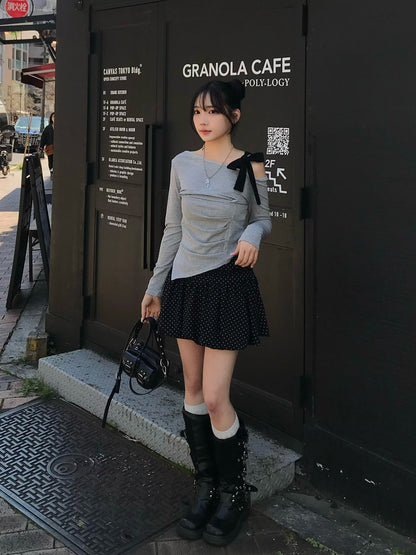 Balloon Dot Frill Mini Skirt