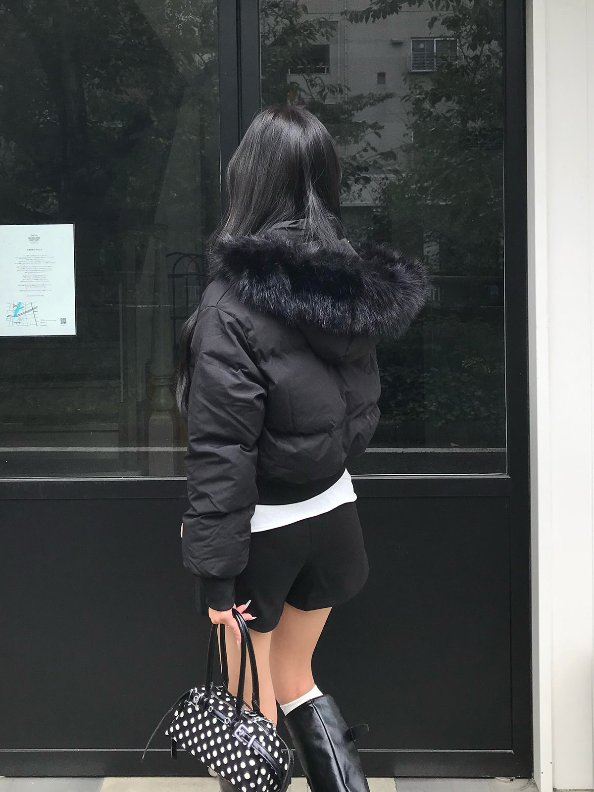 ダブルジップファータッチパデッドブルゾン