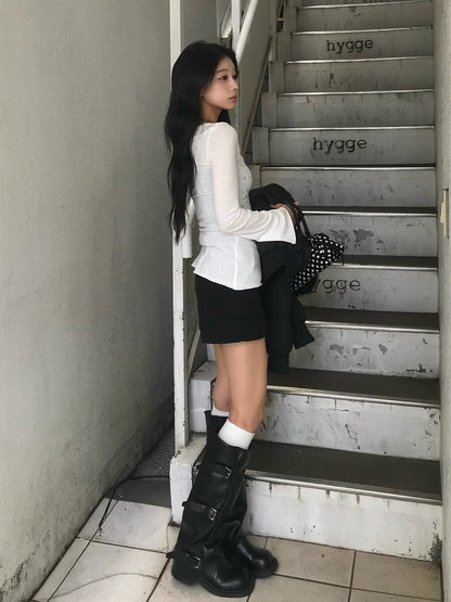 フラッグデザインロングスリーブTシャツ