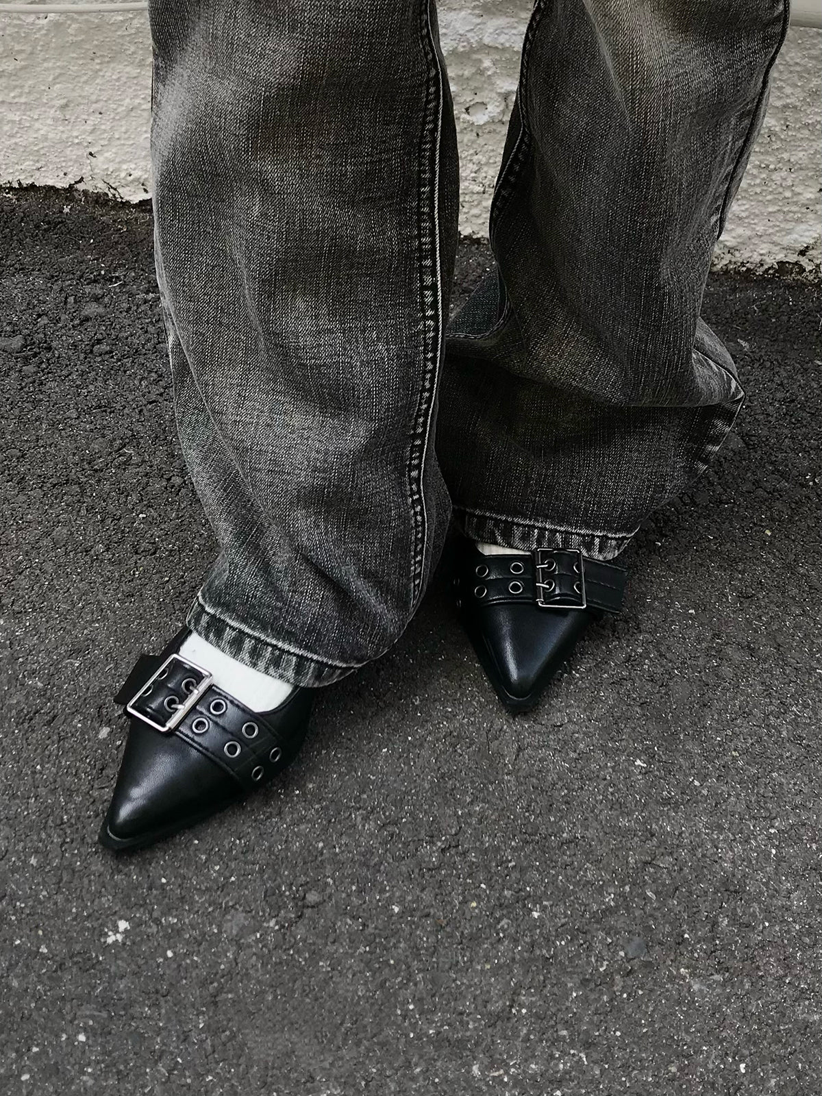 4/17★Photo Double Buckle Strap Pumps