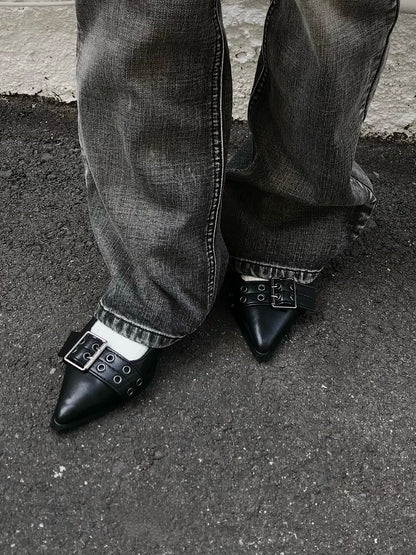 4/17★Photo Double Buckle Strap Pumps