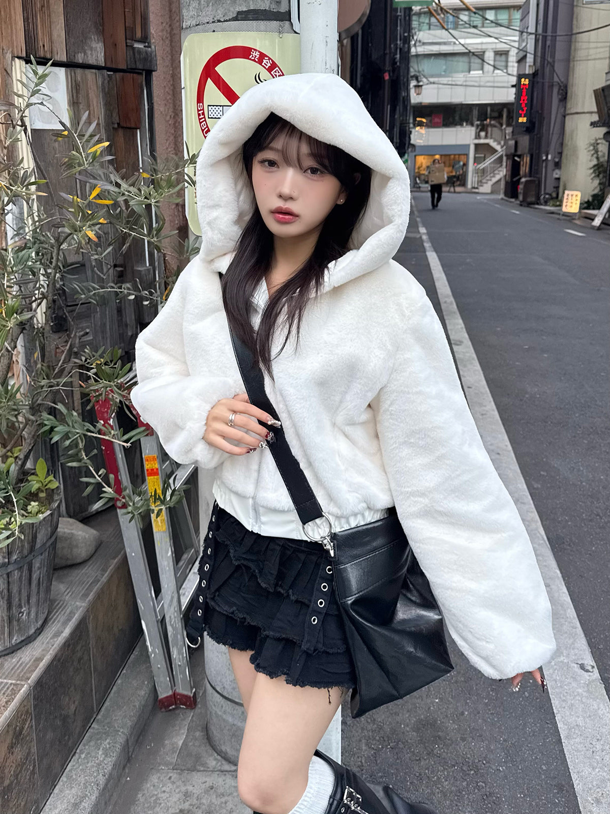 プリーツヘムフリルミニスカート