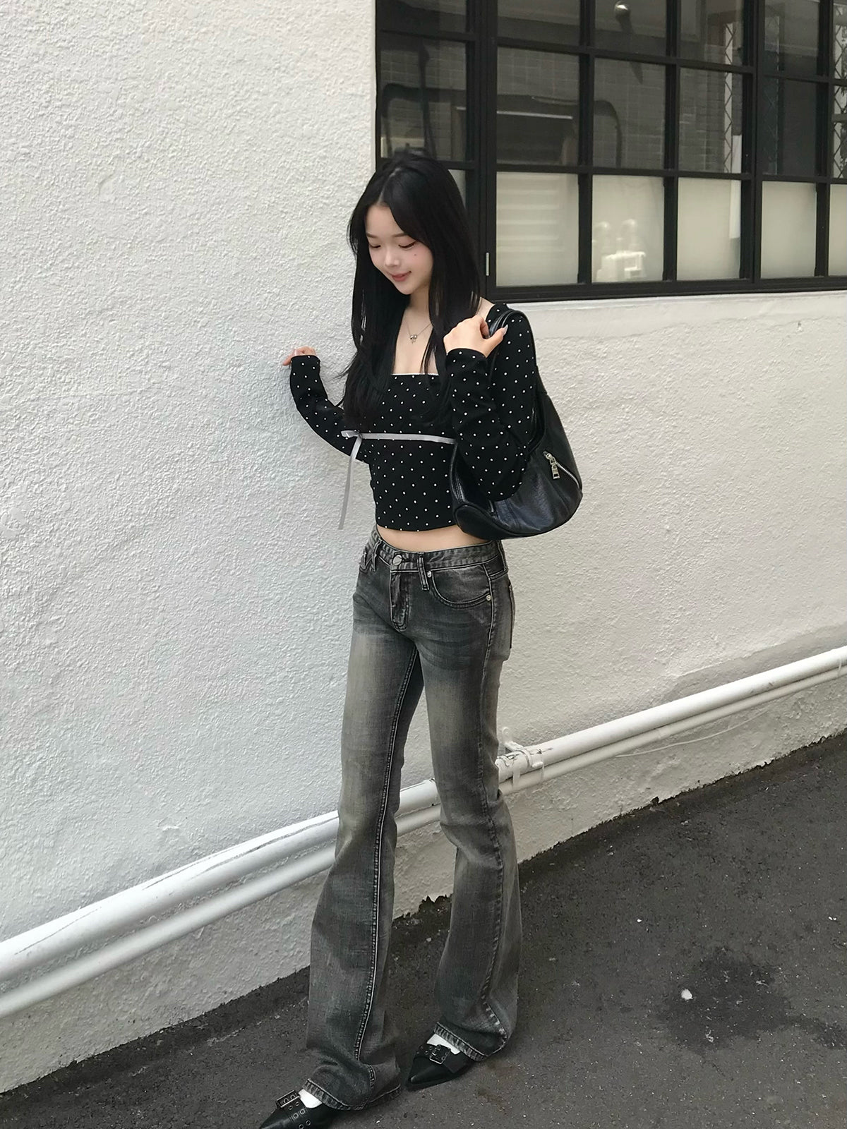照片　圓點薄外套背心套裝