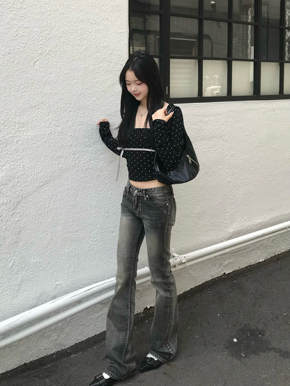 照片　圓點薄外套背心套裝