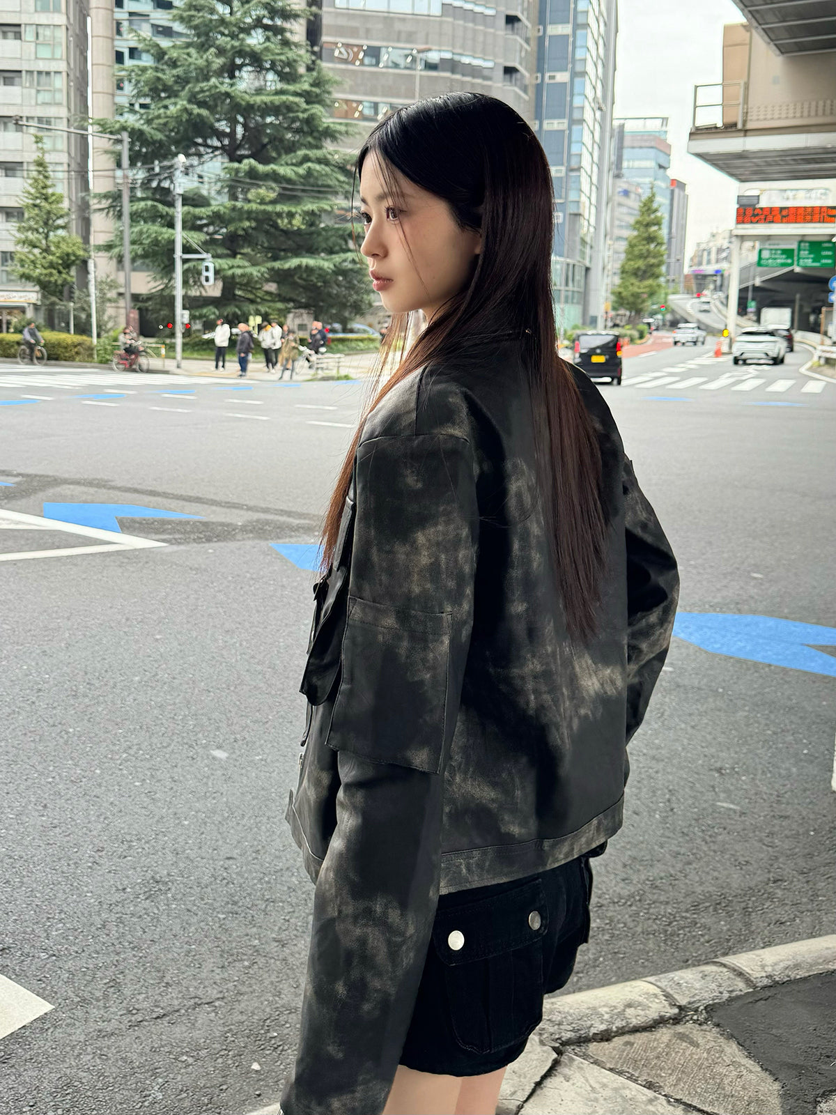 ミリタリーレザータッチジャケット