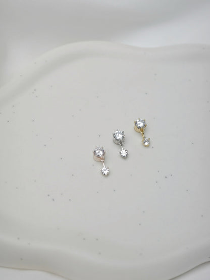 ツインビジューマグネットピアス