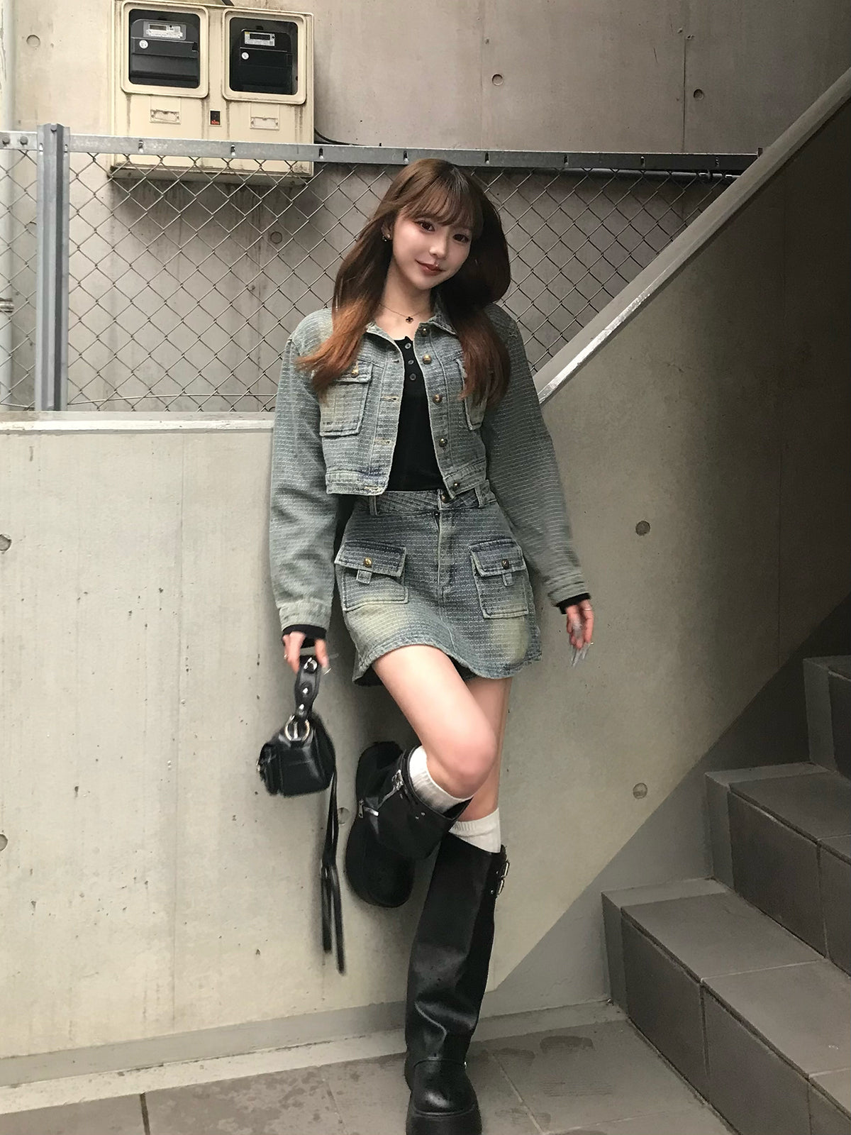 呢料设计牛仔套装