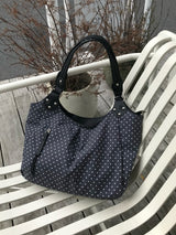 ポルカドットトートバッグ - グレー