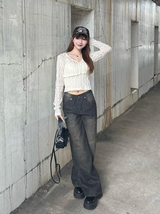 Washer Straight Denim Pants