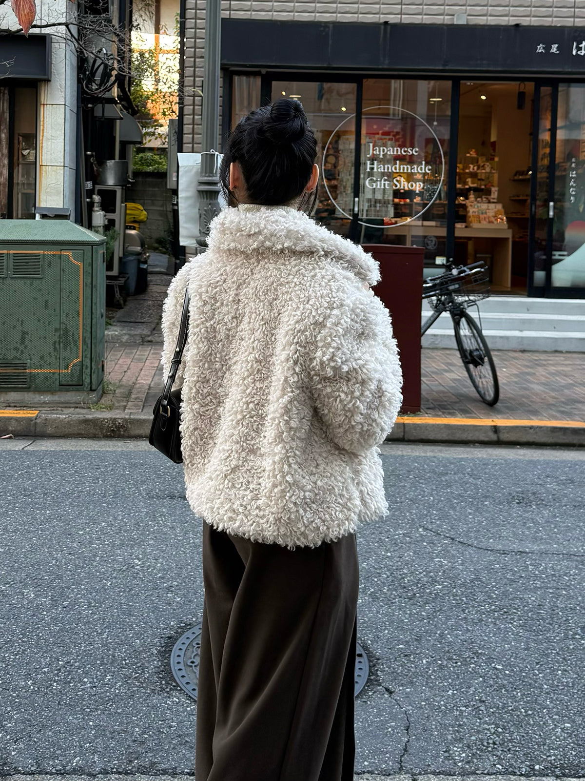 Poodle fur touch duffle coat