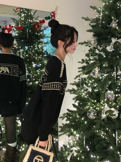 ノルディックデザインボートネックニット