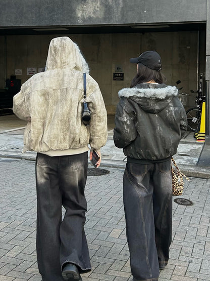 ダーティウォッシュファータッチブルゾン