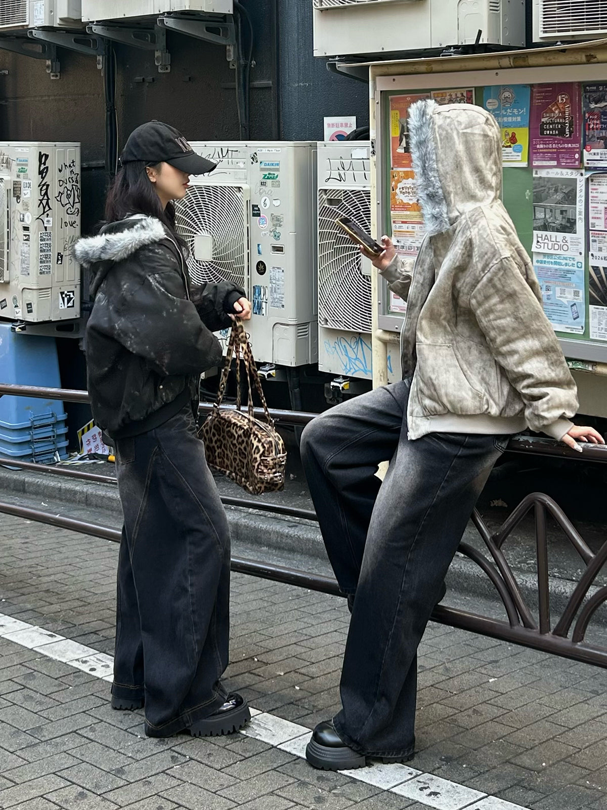 ダーティウォッシュファータッチブルゾン