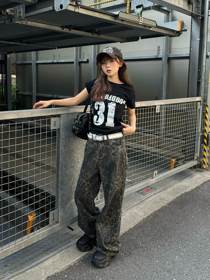 ダウンレタリングTシャツ
