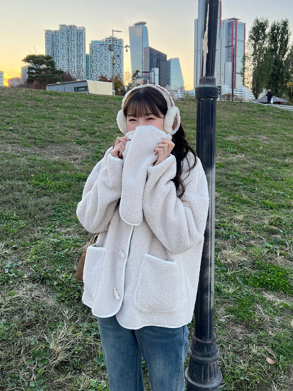 Muffler set boa jacket