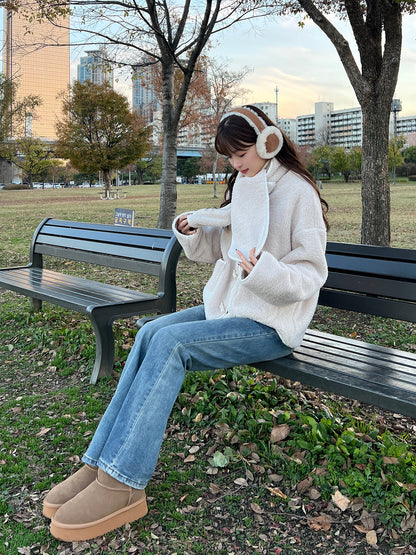 Muffler set boa jacket
