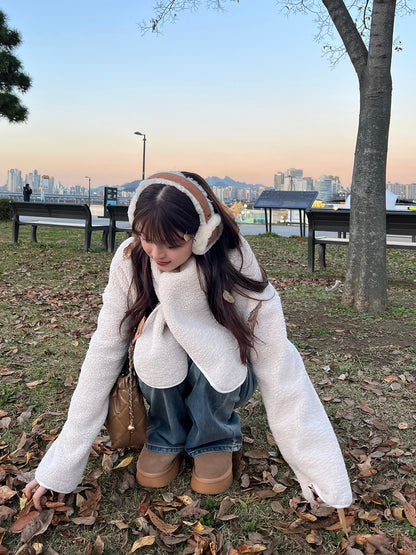 Muffler set boa jacket