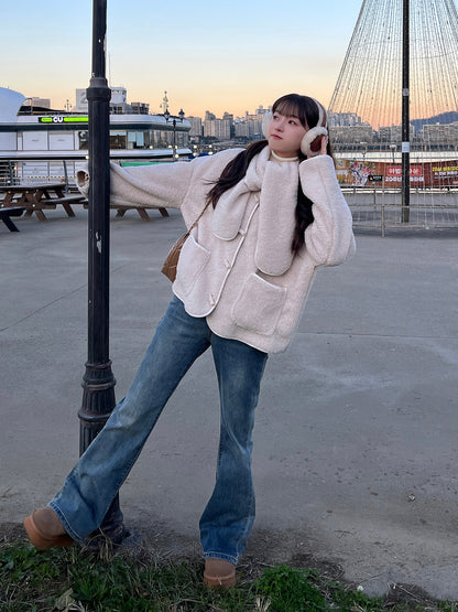 Muffler set boa jacket