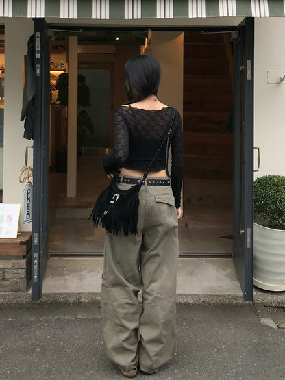 タックカーブラインカーゴパンツ