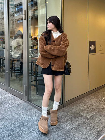 Muffler set boa jacket