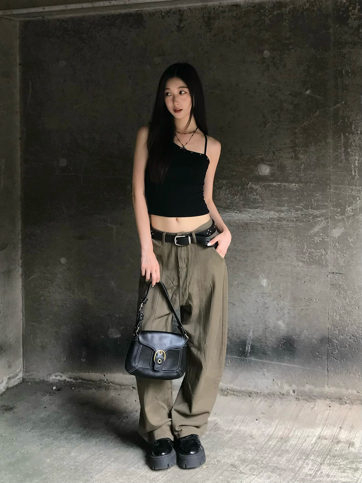 カーブワイドデニムパンツ