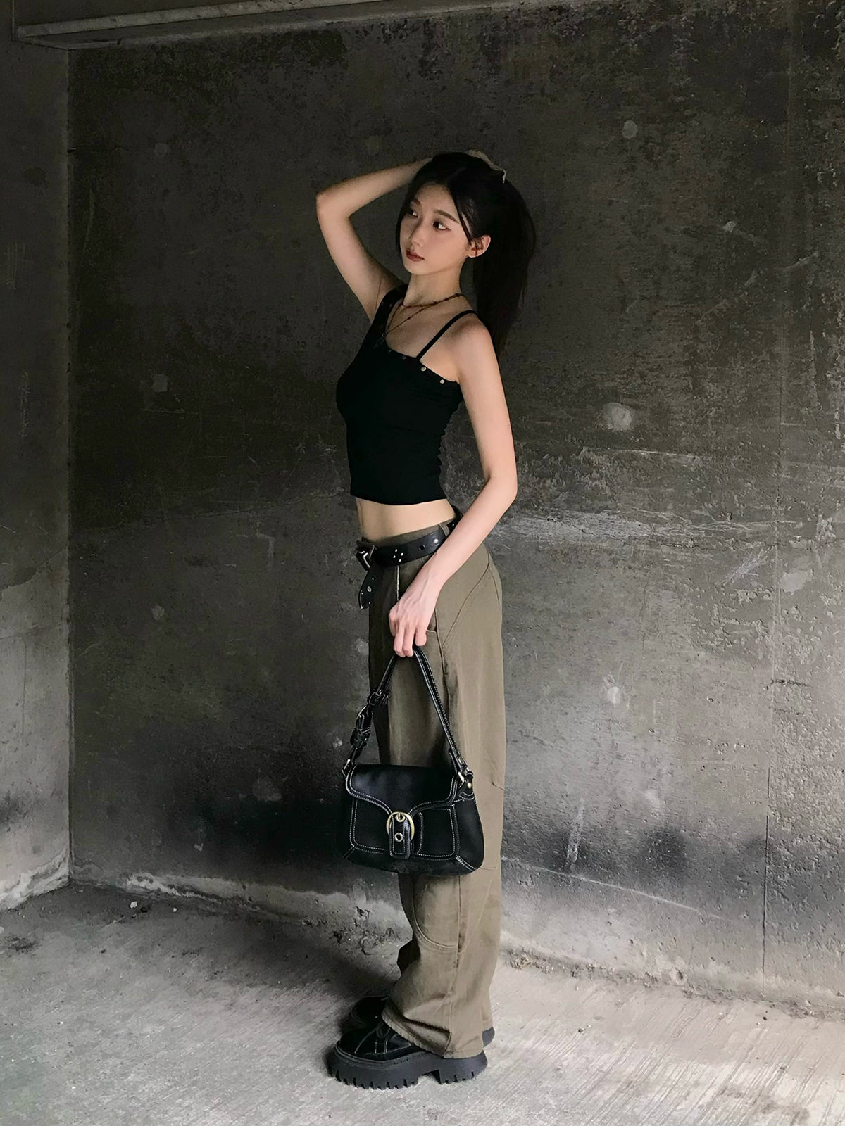 カーブワイドデニムパンツ