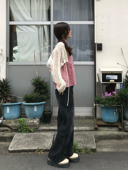 サイドステッチストレートデニムパンツ