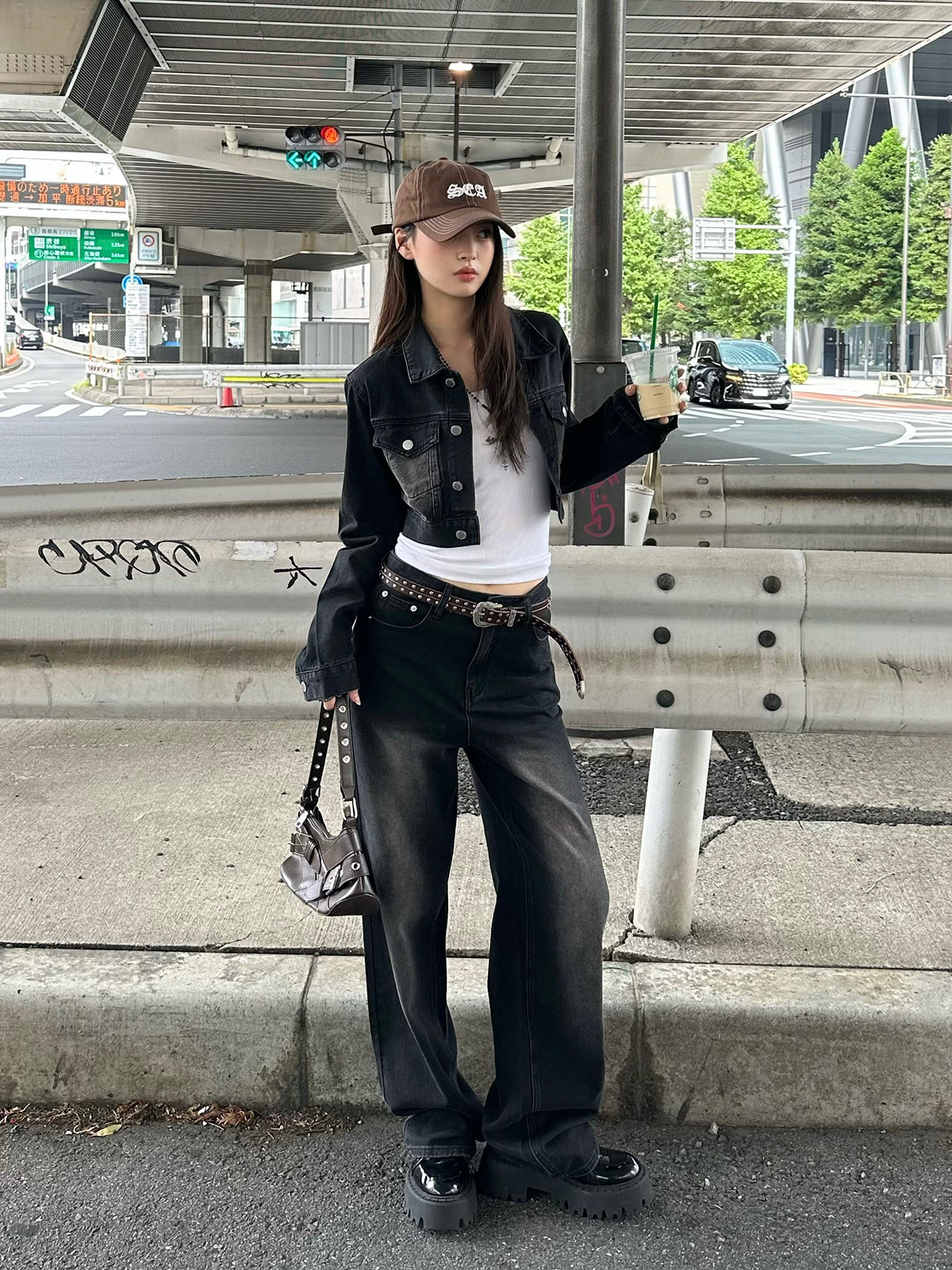 Cropped jacket denim set