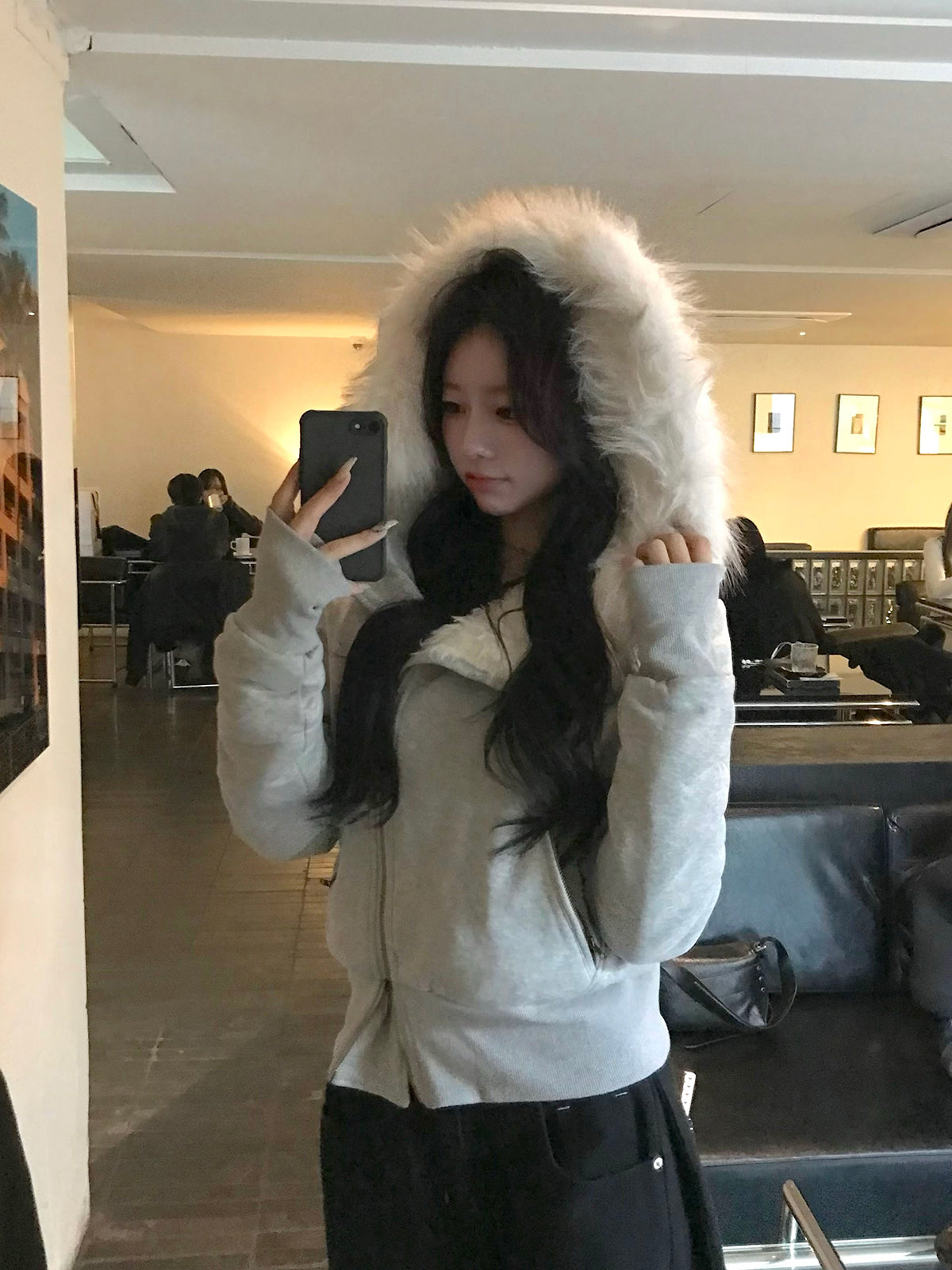 ファータッチフーディーライダースジャケット