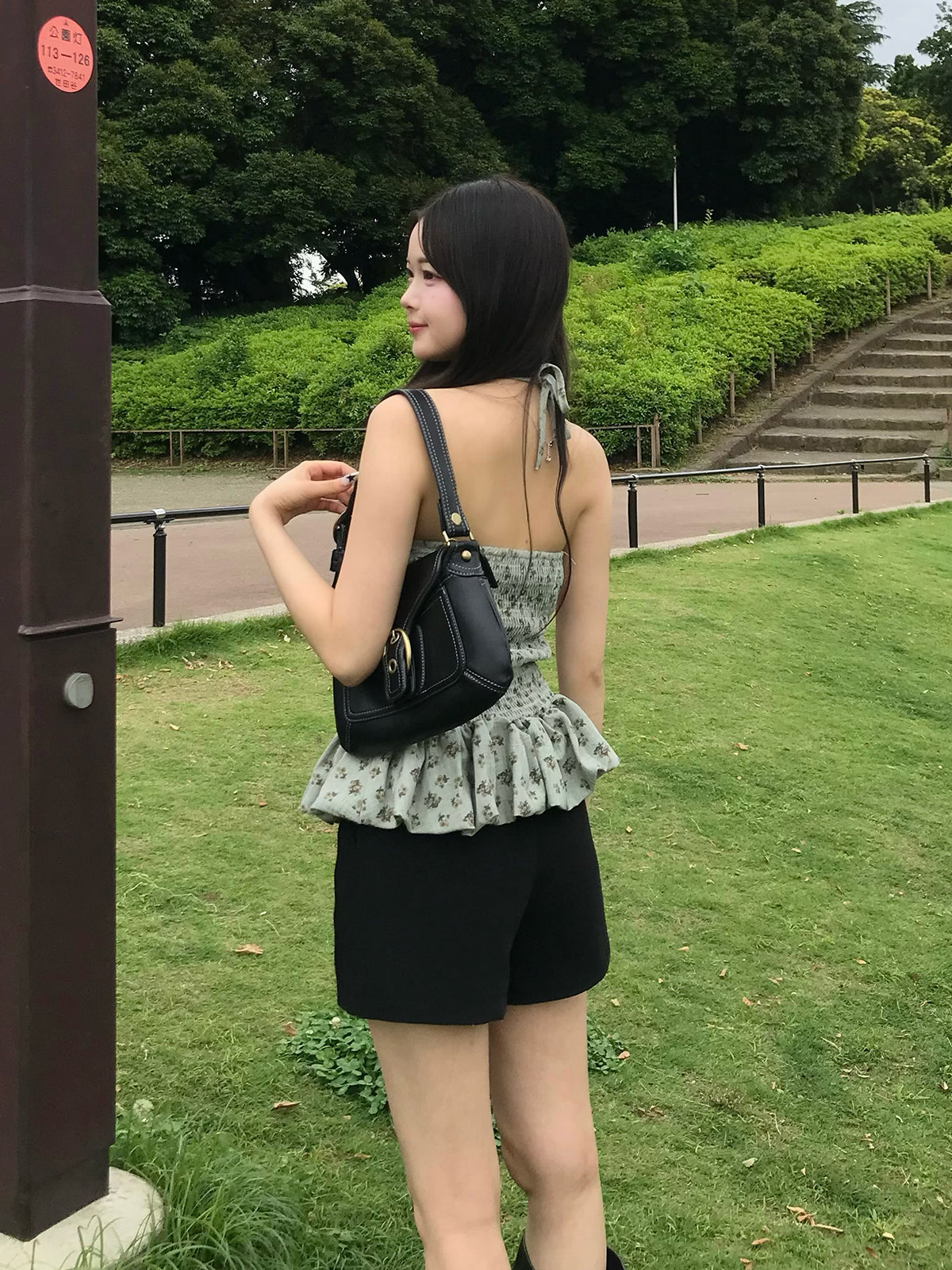 フラワーバルーンペプラムキャミソール