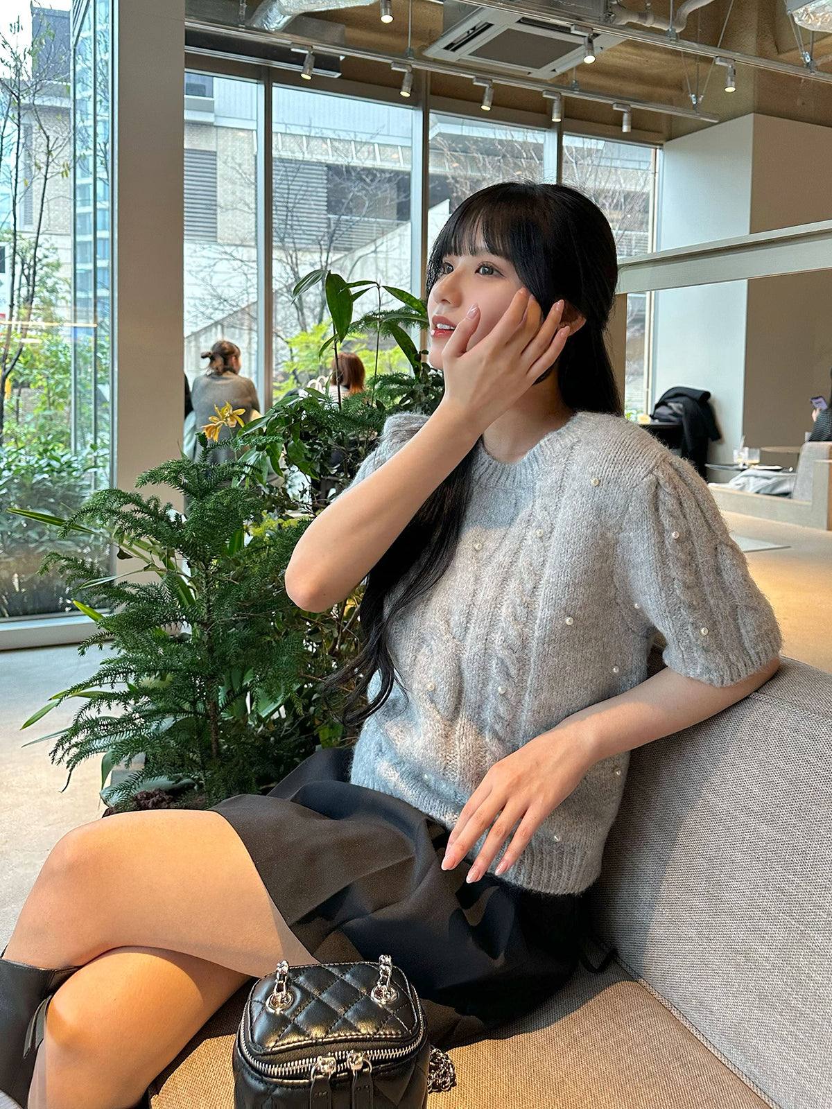 珍珠寶石纜織毛衣