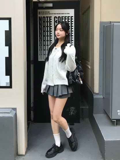 ネップヤーンリボンニットカーディガン