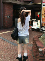 ダブルクロスTシャツ - ホワイト