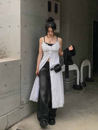 メッシュレースコンビワンピース