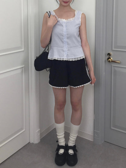 サイドラインレースショートパンツ