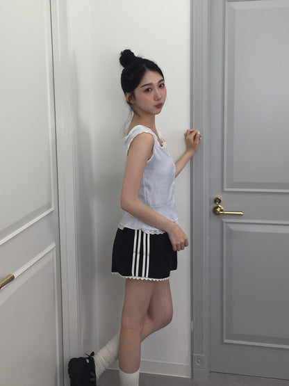 サイドラインレースショートパンツ