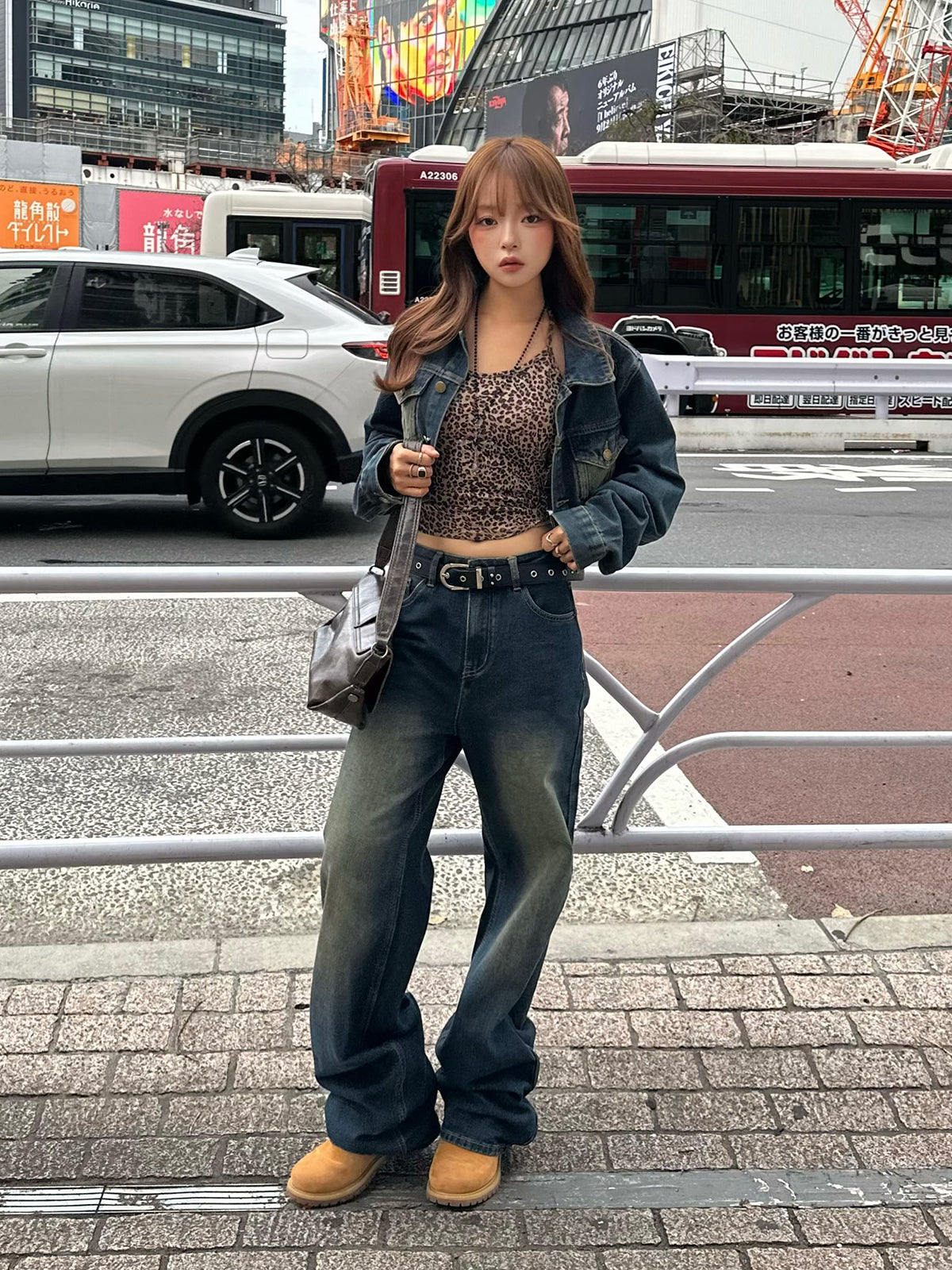 Cropped jacket denim set