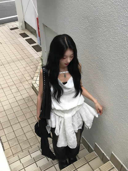 フラワーエンブロイダリーラップワンピース