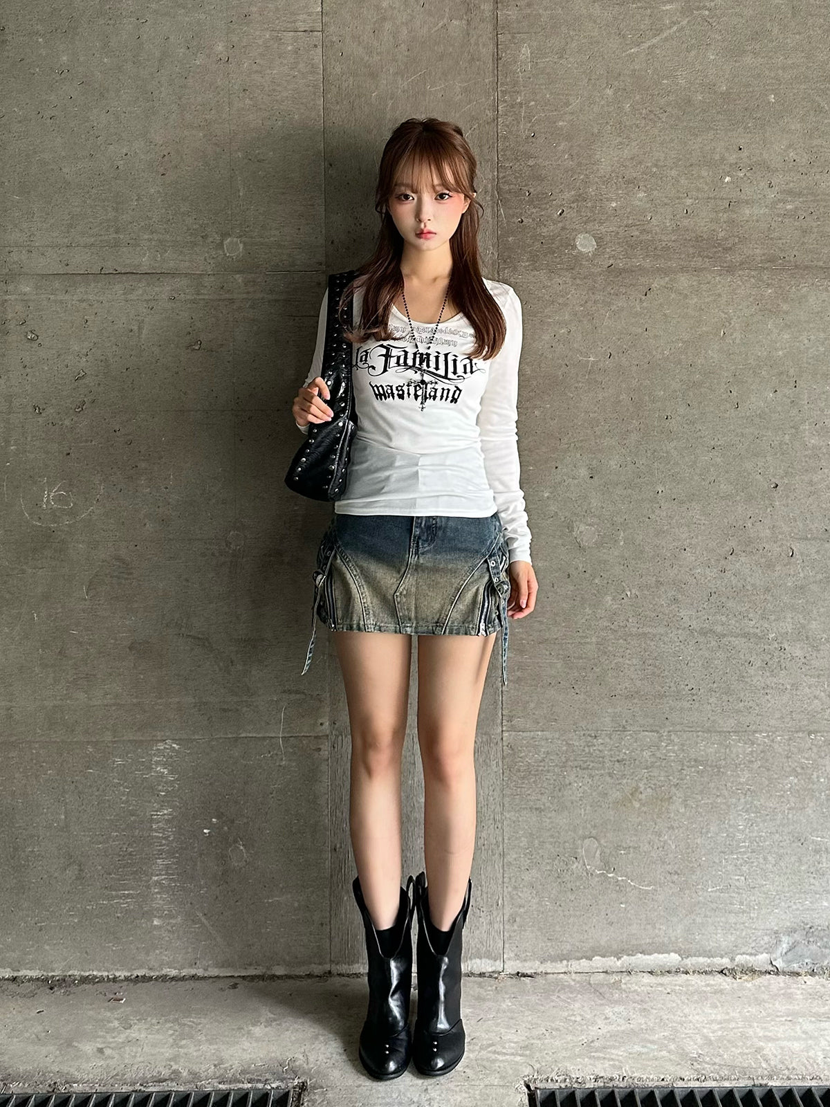 グラデウォッシュデニムミニスカート