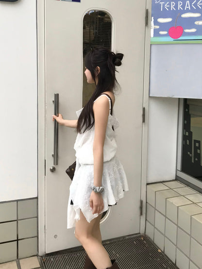 フラワーエンブロイダリーラップワンピース