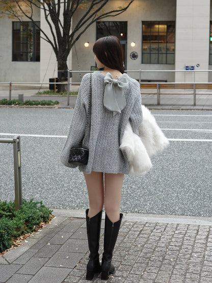 レースリボンルーズラメニット