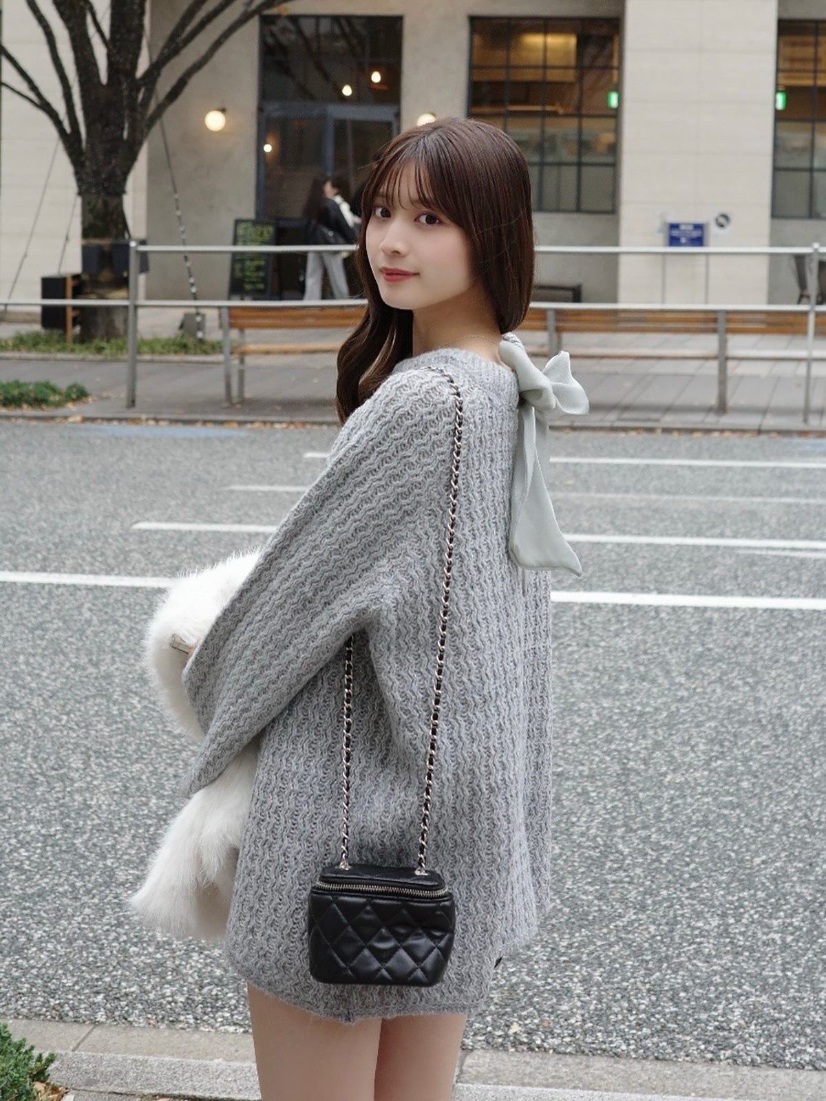 レースリボンルーズラメニット